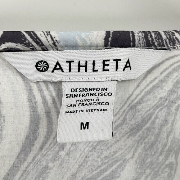 Athleta Refined Zephyr Tank Top Stretch White Grey Women‎ Medium Travel Commute - Picture 3 of 6